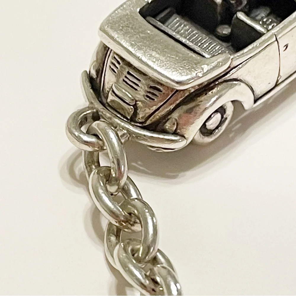 RARE solid 925 sterling silver VW convertible car keychain - Picture 4 of 12